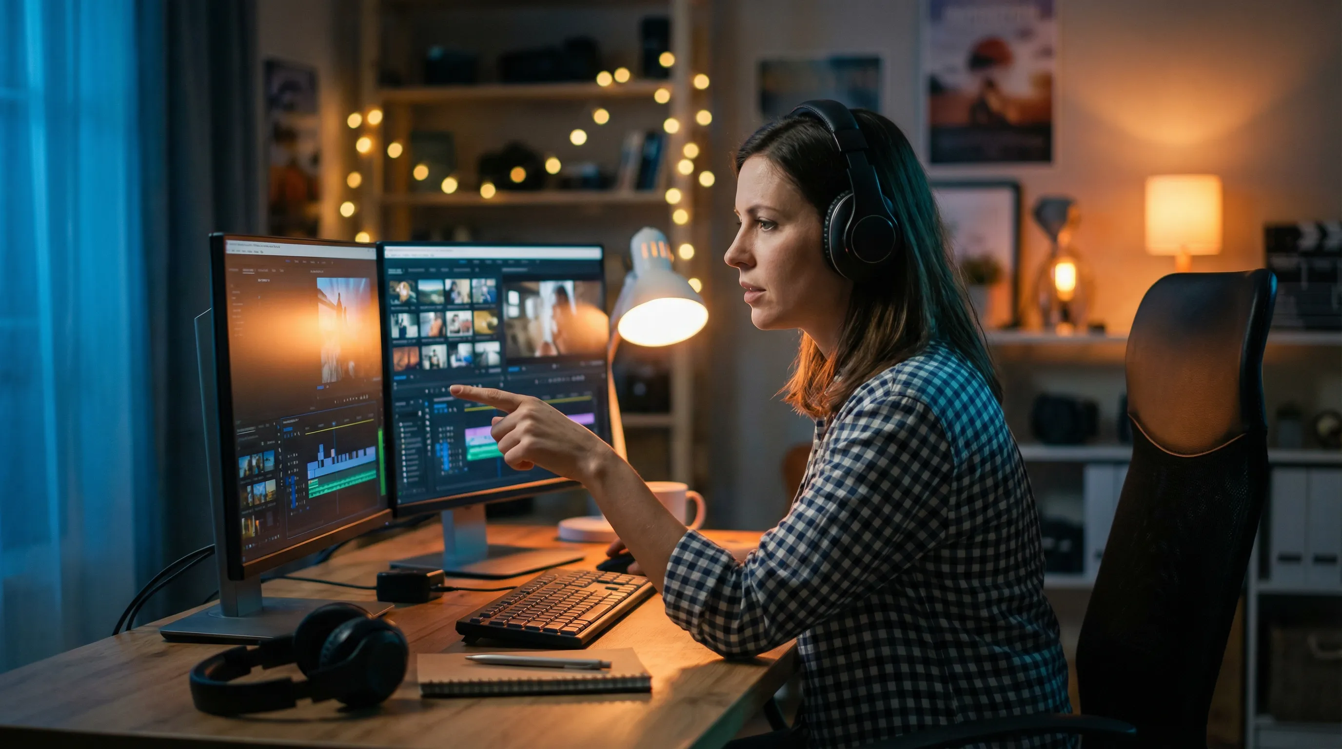草榴 幕后故事 - 创作者在专业剪辑工作台前工作